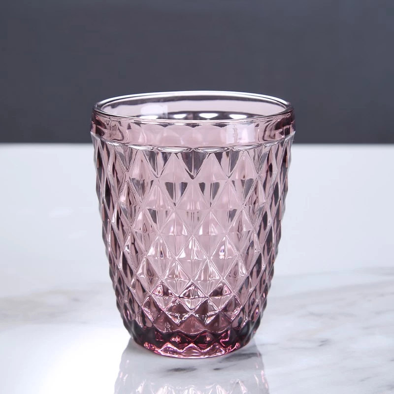 Engraved red wine glass Diamond wine glasses Embossed pattern pressed champagne Flute Drinking Goblets Vintage Glass Cup